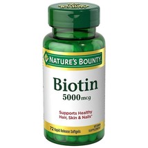 Nature&#39;s Bounty Biotin 5,000 mcg Caps, 72 ct - €6,74 EUR