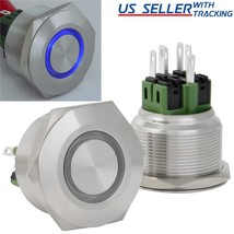 30Mm Stainless Steel Momentary Push Button Switch With Blue Led - $22.72
