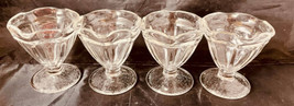 Ice Cream Float Soda Fountain Footed Dishes 4&quot; Etched design (4) Free Sh... - $35.00