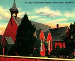 Hopewell Virginia VA S. John Episcopale Chiesa Cedar Lane Lino Cartolina... - £8.15 GBP