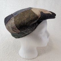 Foxford Woolen Mills Hat Sz L Cabbie Driving Cap Newsboy Tweed Patchwork Ireland - £22.62 GBP