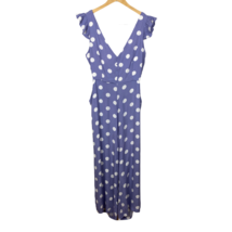 Know One Cares Jumpsuit Womens Large Polka Dot Tie Open Back V-Neck Lavender New - £23.68 GBP