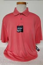 PGA Tour AIRFLUX Stretch Rapture Rose Salmon Pink Mesh Polo Shirt S or XL - £11.88 GBP