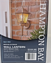 Outside Light fixture Wall Lantern medium size Rustic Bronze Hampton Bay 463 354 - £25.23 GBP