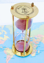 Sand Timer Hourglass Brass Nautical Maritime Vintage Sand Clock Gift - $48.51