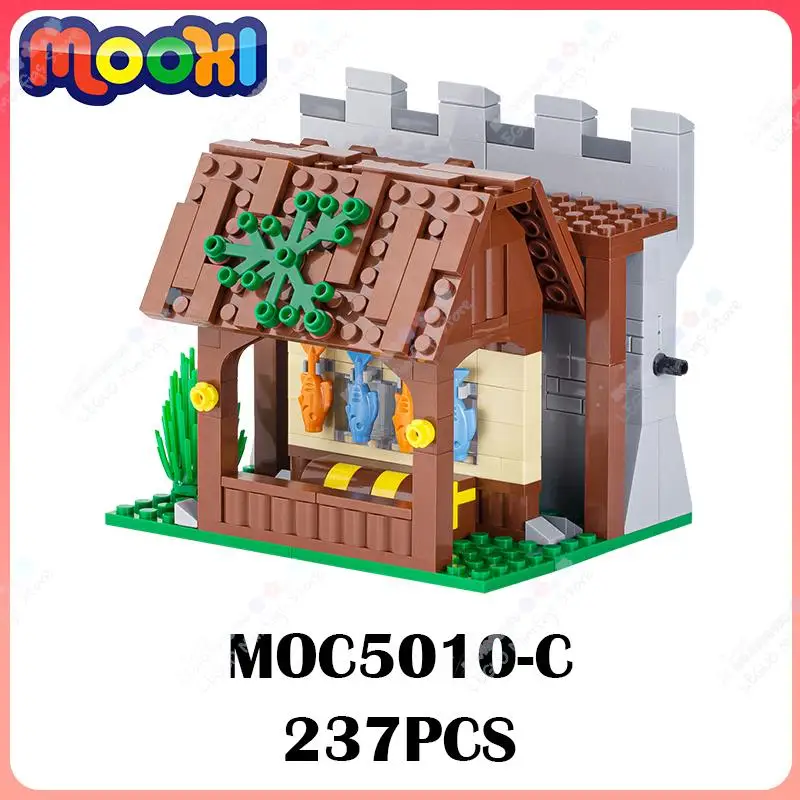 MOC5010-C Fish Shop Scene MOC Building Blocks Medieval Military Architecture - £24.73 GBP