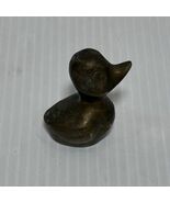 VTG Brass Duck Figurine Mid Century Rubber Duckie Brass Patina Duckling - $14.98