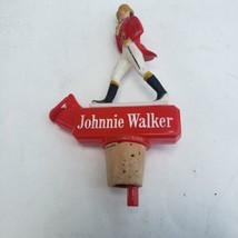 Vintage Johnny Walker Bottle Stopper  Pourer with Cork - Plastic Topper - £19.65 GBP