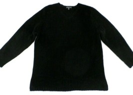 Carolyn Taylor Woman Pullover Sweater 1X Black Acrylic V-Neck - £7.43 GBP