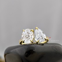 Pear And Oval Engagement Ring Lab Grown Diamond, 4 CT Diamond Ring, Toi ... - $327.00