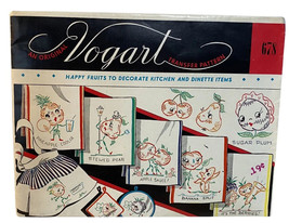 Vintage Vogart Transfer Pattern No 678 Anthropomorphic Happy Fruits Kitc... - $9.37