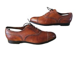 Edward Green Semi Brogue Oxford  Cognac Calf Leather Lace 202 Sz 10.5D UK  11 US - £150.26 GBP