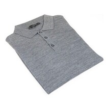 Mens PRINCELY Soft Merinos Wool Sweater Knits Lightweight Polo 1011-40 Mid Gray image 4