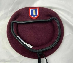 Us Army 82nd Airborne Division  Purplish Red Beret Second Lieutenant Officer Ran - £71.30 GBP