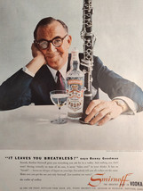 1958 Holiday Original Art Ad Advertisement BENNY GOODMAN for SMIRNOFF Vodka - $10.80