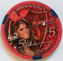 $5 Palms 5th Anniversary 2011 Playboy Ltd Edition 1200 Vegas Casino Chip vintage - $14.95