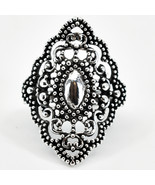 Bohemian Ornate Vintage Inspired Silver Tone Fashion Jewelry Statement Ring - £4.78 GBP