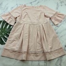 Eliza J Bell Sleeve Fit Flare Dress Plus Size 22 W Pastel Pink Crochet Pockets - £26.01 GBP