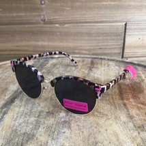 NWT Betsey Johnson Round Animal Print Sunglasses Pink Details - £22.63 GBP