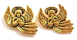 Lot of 2 Praying Angel Guardian Angels Flying Gold Tone Pins Religious S... - $21.00 CAD
