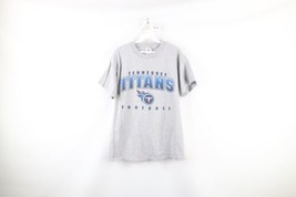 Vtg Mens Medium Spell Out Tennessee Titans Football Short Sleeve T-Shirt Gray - £27.20 GBP
