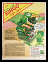 1984 Green Giant Broccoli Spears Bingo Circular Coupon Advertisement - $18.95