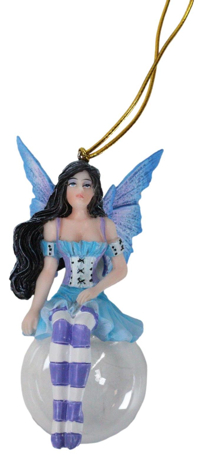 Aquamarine Flora Bubble Rider Fairy Ornament Amy Brown Holiday Collectio... - $32.99