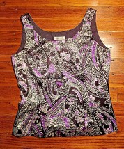 Tahari Top Multicolor Women Paisley Print Side Zipper Sleeveless Size 2 ... - $15.84