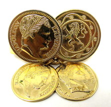 Scarf Clip Sarah Cov Faux Napoleon Coins Gold Tone Slide Coventry Vintage    #55 - £7.78 GBP