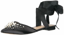 The Fix Women&#39;s Porter Pointed Toe Ankle Wrap Flat Slide Pearls Size 6 - £11.85 GBP