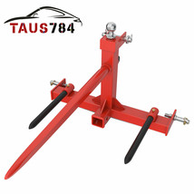 3 Point Hay Bale Spear Receiver Hitch Cat 1 Tractor W/ 1-7/8&quot; Gooseneck Ball Us - £261.39 GBP