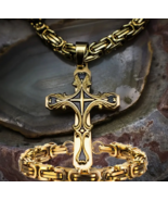 Men's Stainless Steel Cross Necklace & Bracelet Set - €21,21 EUR Men's Stainless Steel Cross Necklace & Bracelet Set - €21,21 EUR