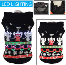 Pet Life LED Lighting Patterned Holiday Hooded Pet Dog Sweater Costume - $23.99