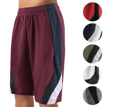 Men&#39;s Lightweight Mesh Workout Sports Fitness Active Athletic Basketball Shorts - £15.93 GBP