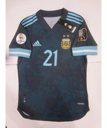 Paulo Dybala #21 Argentina Copa America Match Slim Away Soccer Jersey 20... - £80.12 GBP