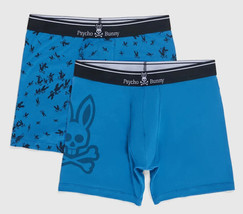 2-Pack New Psycho Bunny Men&#39;s Cotton Boxer Briefs Trunks Underwear Gift Box - £26.69 GBP