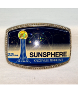 Belt Buckle Worlds Fair 1982 Sunsphere Knoxville TN Enamelled Blue Gold ... - £11.63 GBP
