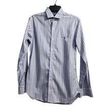 Polo Ralph Lauren Slim Fit Striped Dress Shirt Easy Care Cotton Blue Mul... - $18.69