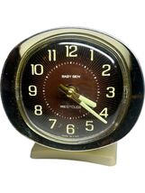 Vintage Westclox Baby Ben Alarm Clock Brown &amp; Gold Made In USA 4" X 3.5"... - $17.79