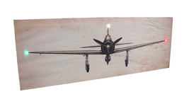 Scratch &amp; Dent Vintage Look Airplane LED Lighted Canvas Print Wall Hanging - £17.20 GBP