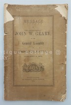 1872 Antique Geary Message Harrisburg Pa Railroad Coal Mine Pardons Quarantine+ - £98.58 GBP