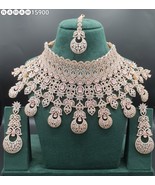 18k Gold Filled Indian Bollywood Style Big Choker Diamond Necklace Jewel... - £291.43 GBP