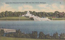 Detroit MI Michigan James Scott Memorial Fountain Belle Isle Park Postca... - $3.99