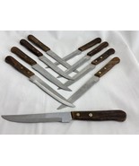 VTG Bloomfield #3926 Steak Knife 8 1/2&quot; Stainless Steel Wood Handle Lot ... - £70.59 GBP