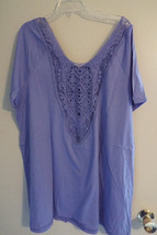 Women&#39;s Plus Size Trapeze T Shirt with Embroidery in Lavender - £7.07 GBP