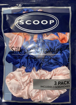 100% Silk SCOOP- SCRUNCHIES- Reduce FRIZZ- 3 Colores - £10.11 GBP