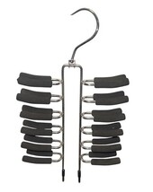 Necktie Rack Hanger Organizer Men Women Closet Metal & Foam 24 Ties 2 Belt Hooks image 5