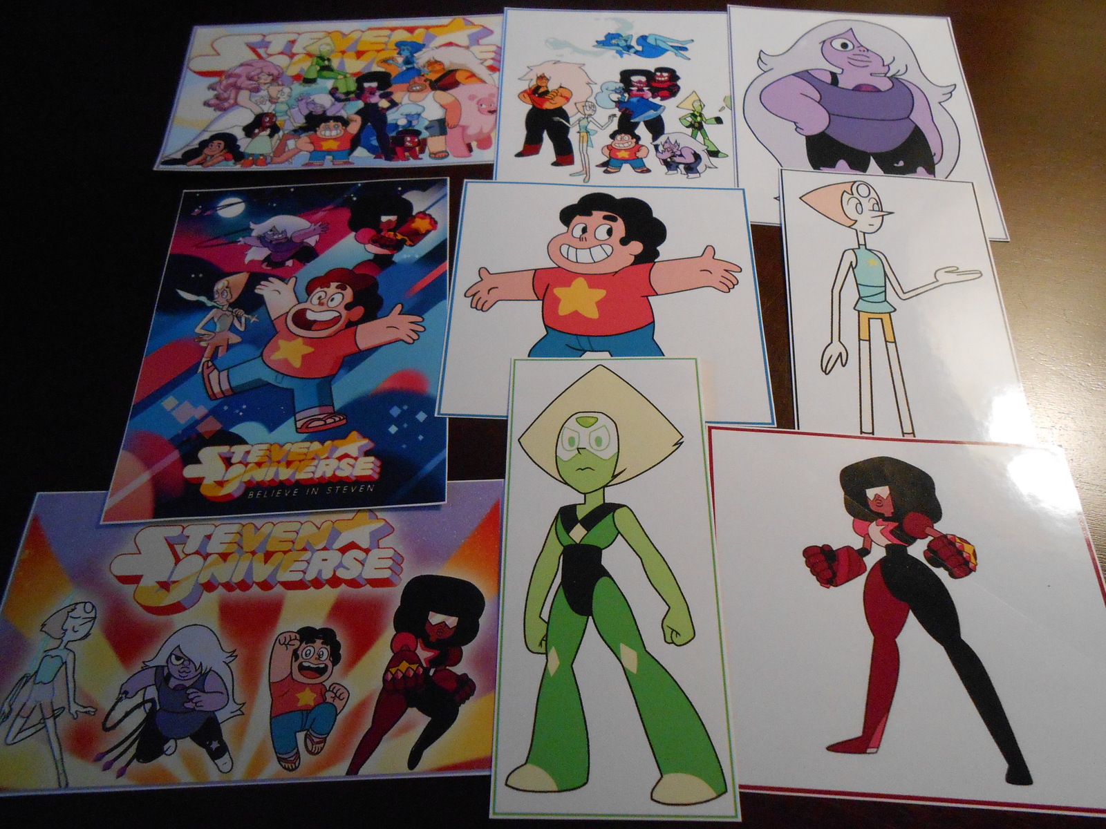 (9) Steven Universe Stickers, Birthday Party Favors,Decals,peridot, pearl,garnet