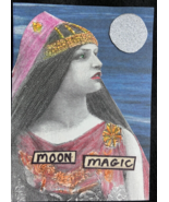 &quot;Moon Magic&quot; Mixed Media Collage ACEO Art Cards by Storm - $31.50