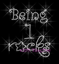 Being 1 Rocks - With Star - Iron on Rhinestone Transfer - Bling Hot Fix One -DIY - $6.99